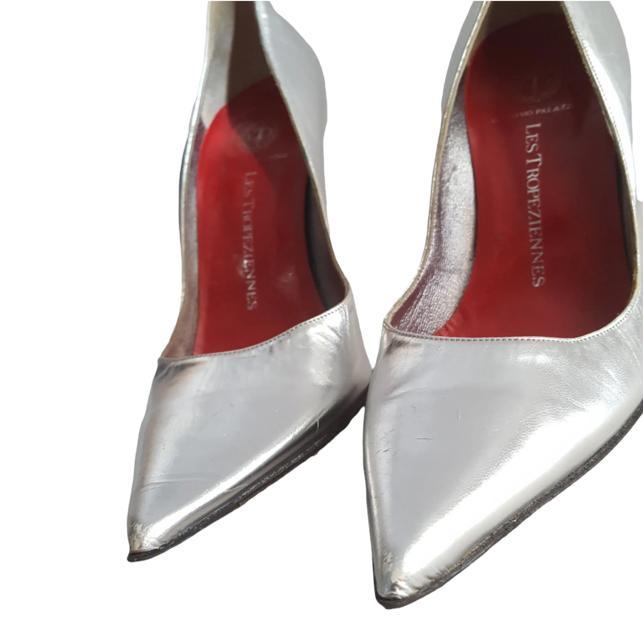 90s Les Tropeziennes Silver Leather Pumps sz 36