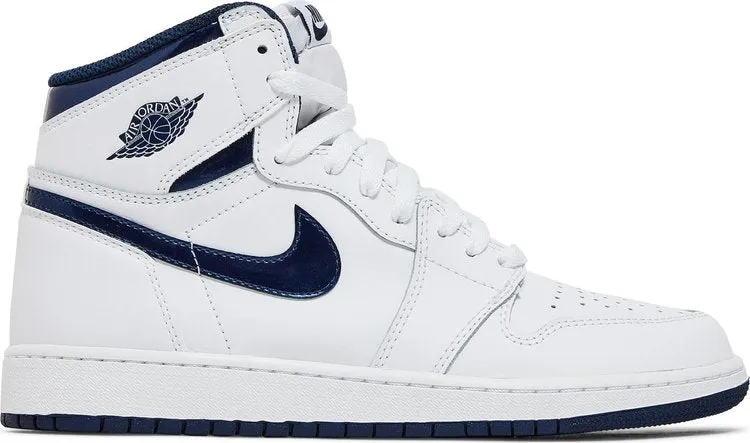 Air Jordan 1 Retro High OG BG Metallic Navy, white