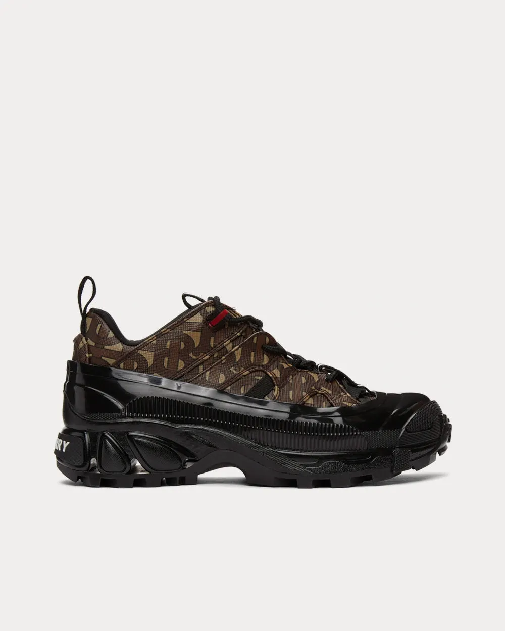 Arthur Monogram Print E-canvas Bridle Brown Low Top Sneakers