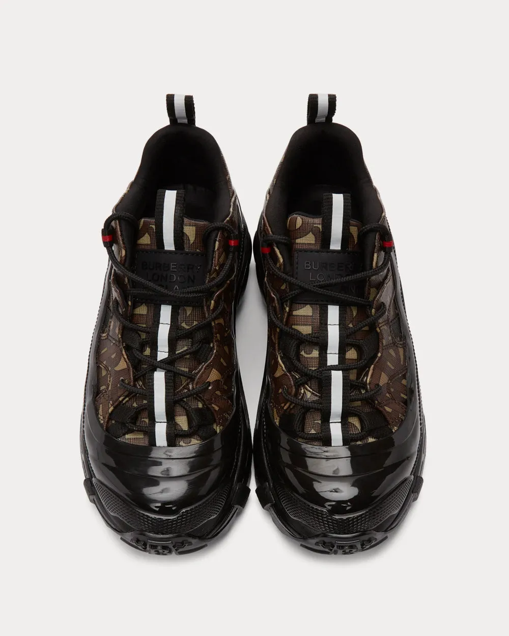 Arthur Monogram Print E-canvas Bridle Brown Low Top Sneakers