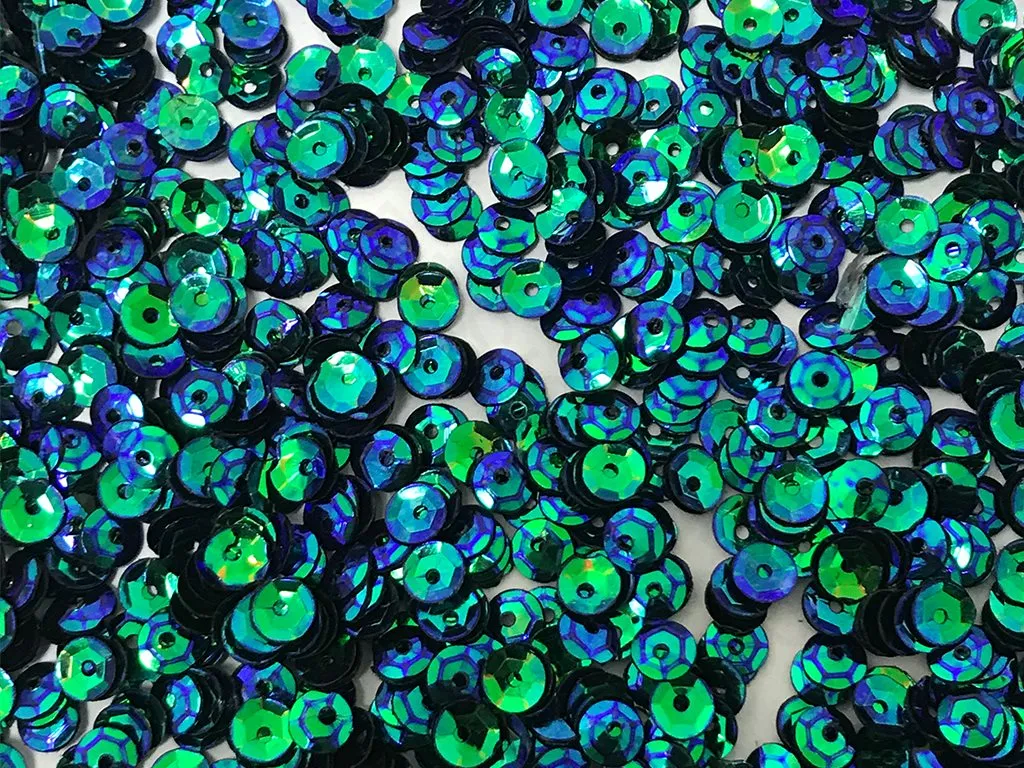 Blue Green Metallic Round Circular Plastic Sequins(Wholesale)