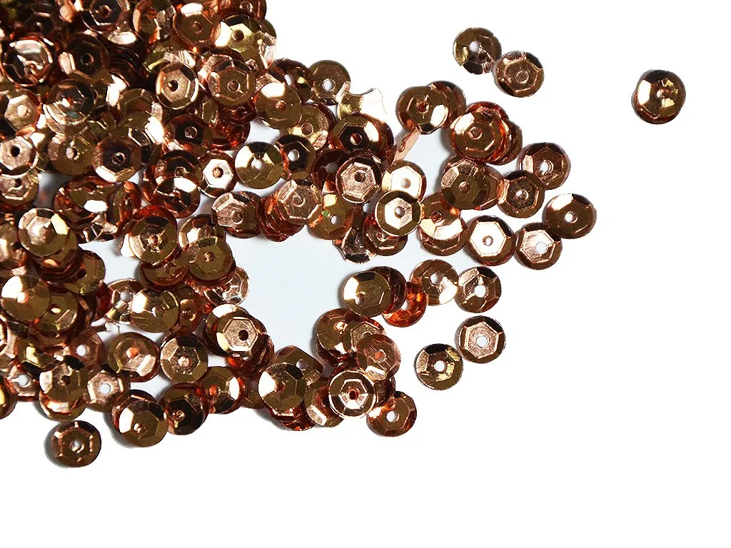 Bright Copper Metallic Circular Round Plastic Sequins(Wholesale)