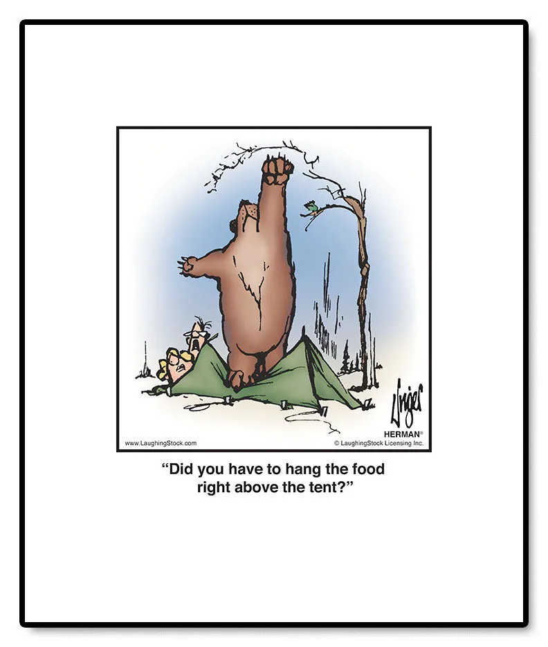 Did you have to hang the food right above the tent?