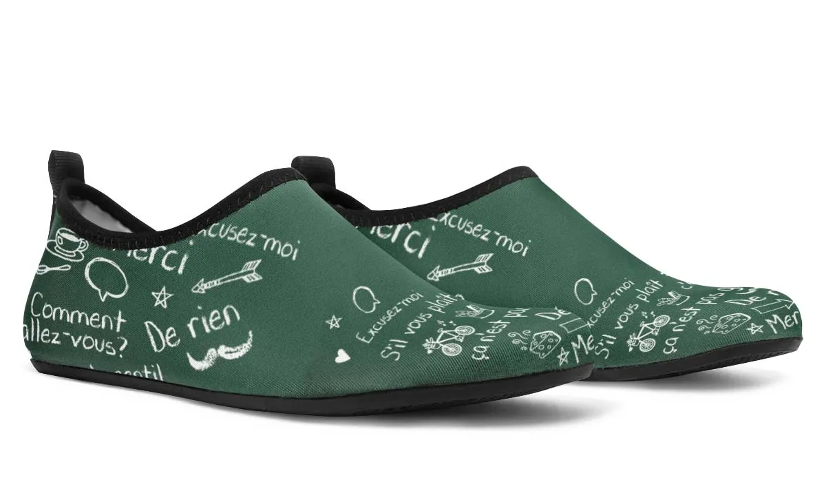 French Chalk Board Aqua Barefoot Shoes