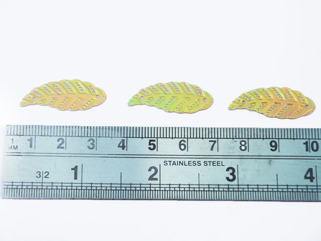 Golden Metallic Leaf Shaped Plastic Sequins
