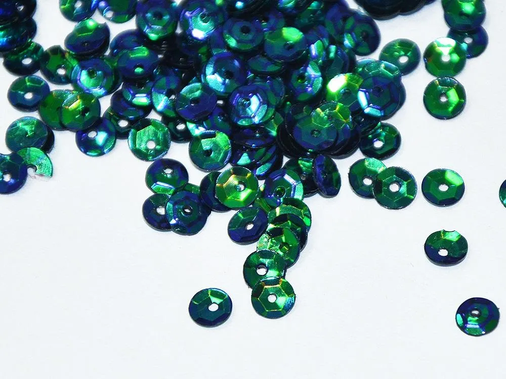 Green Blue Metallic Round Circular Plastic Sequins(Wholesale)