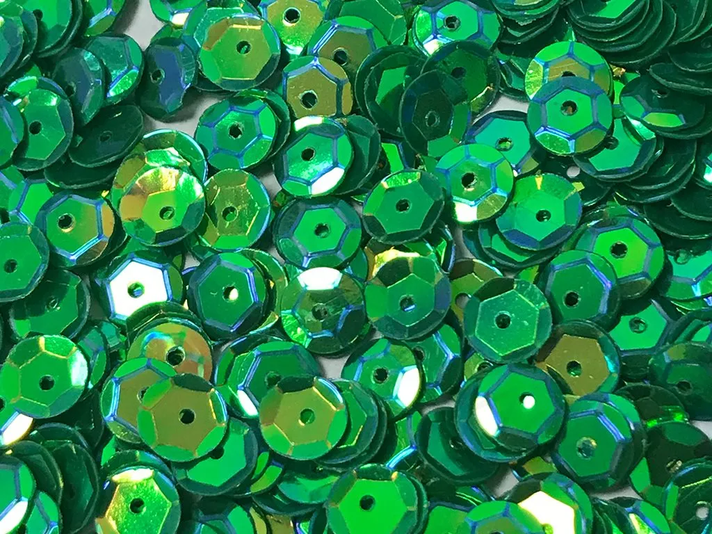 Green Metallic Round Circular Plastic Sequins