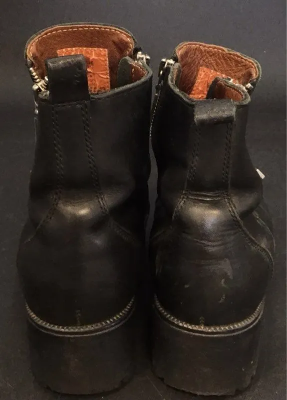 Harley-Davidson Women's 82016 Black Leather Biker Boots - Size 8