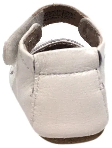 Livie & Luca Girl's Petal Milk Shimmer Smooth Leather with Petal Cutout Hook and Loop Mary Jane Shoes