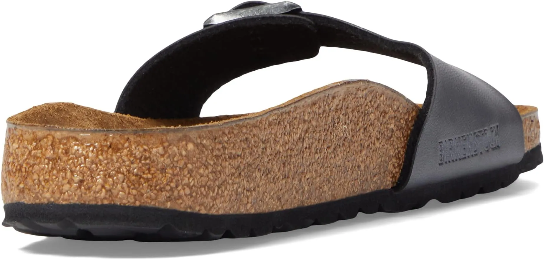 Madrid Flat Sandals - Birko-Flor & Birkibuc Birkenstock, Metallic Black Birko-Flor