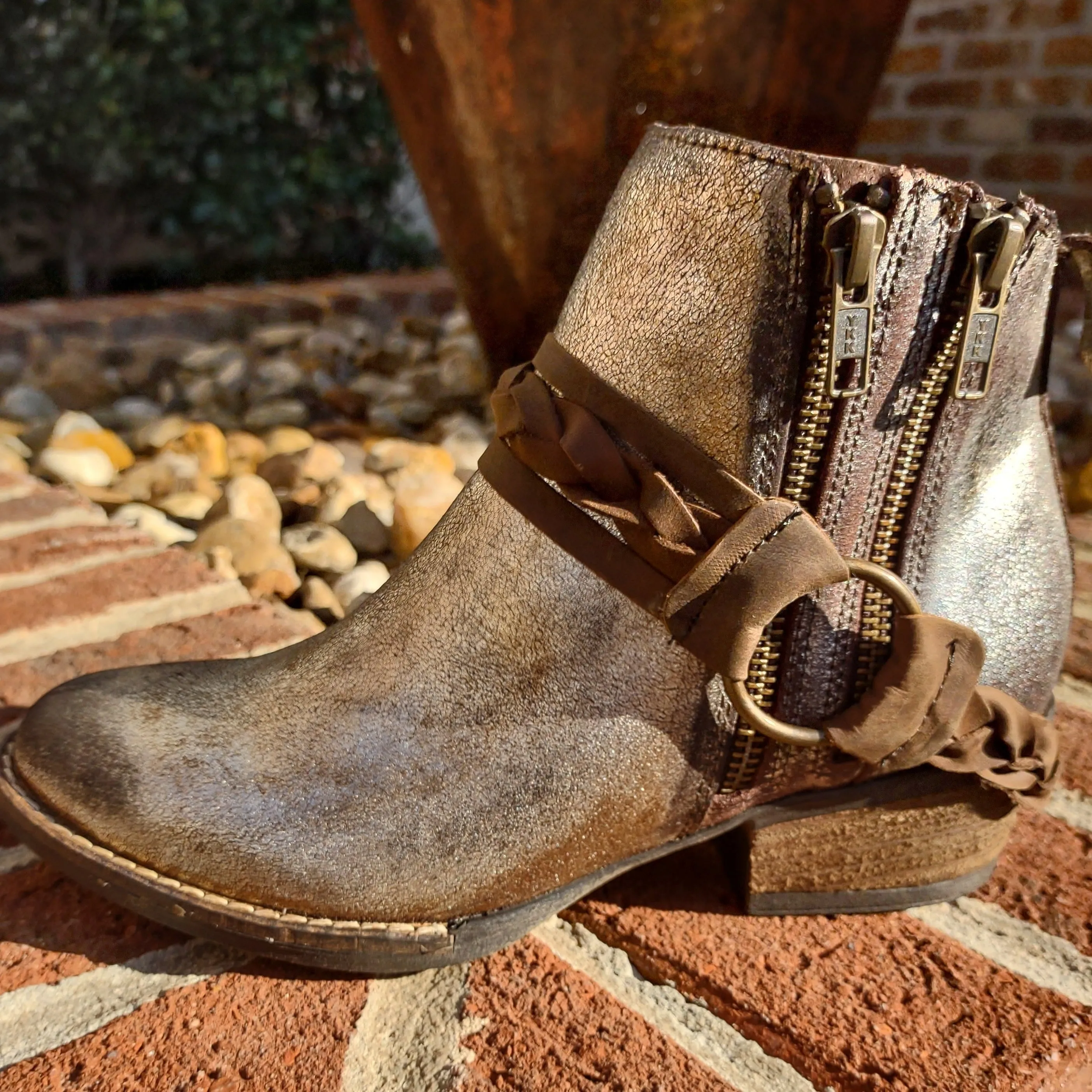 Metallic Pewter Side Zip Bootie | Very Volatile | Yokel
