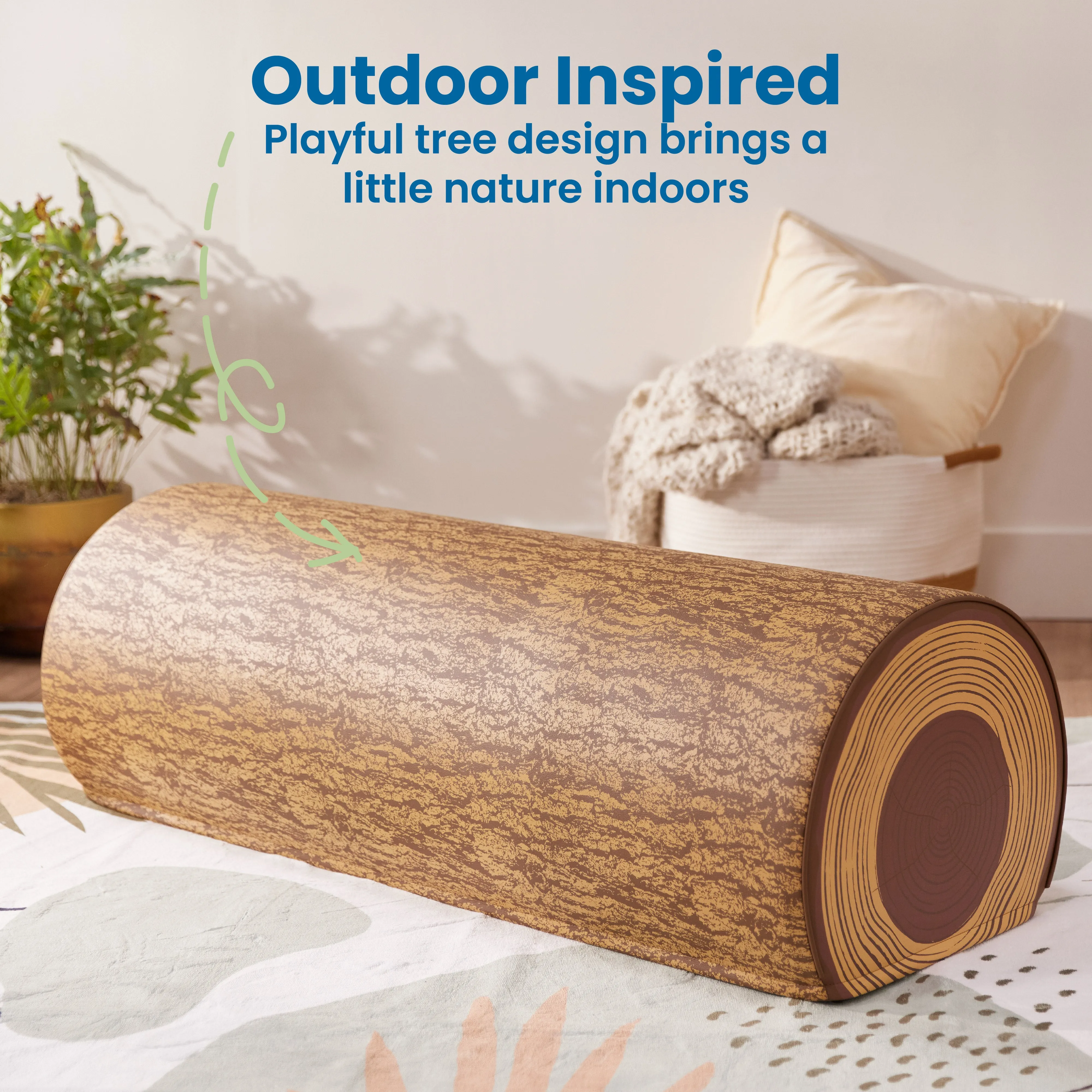 Tree Log Seat, 14in, Kids Bench