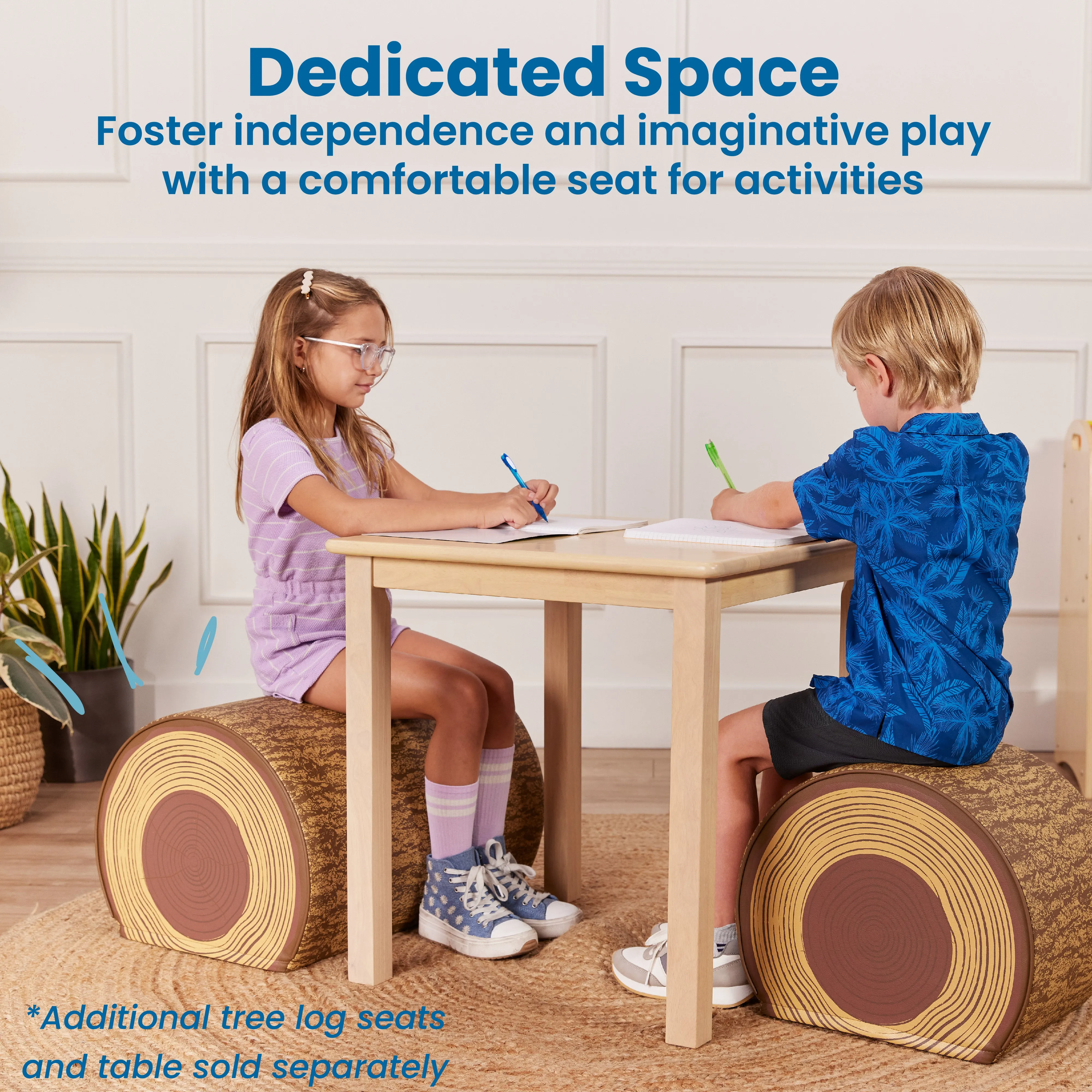 Tree Log Seat, 14in, Kids Bench