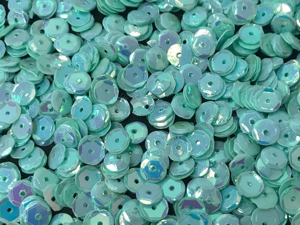 Turquoise Metallic Round Circular Plastic Sequins