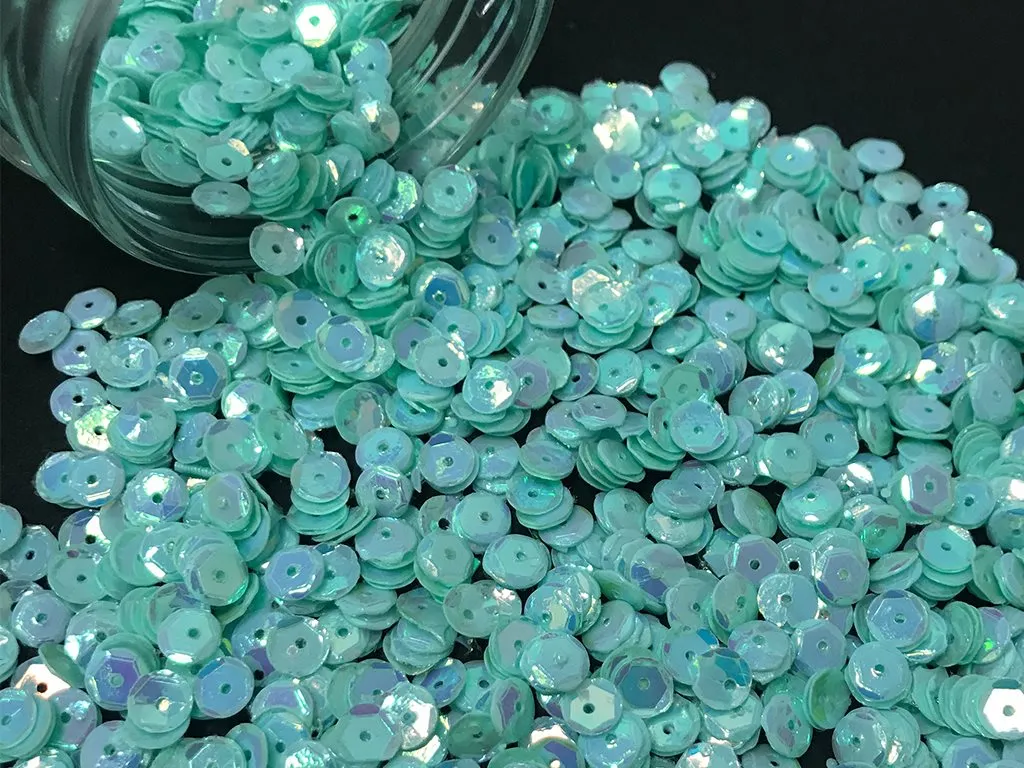 Turquoise Metallic Round Circular Plastic Sequins