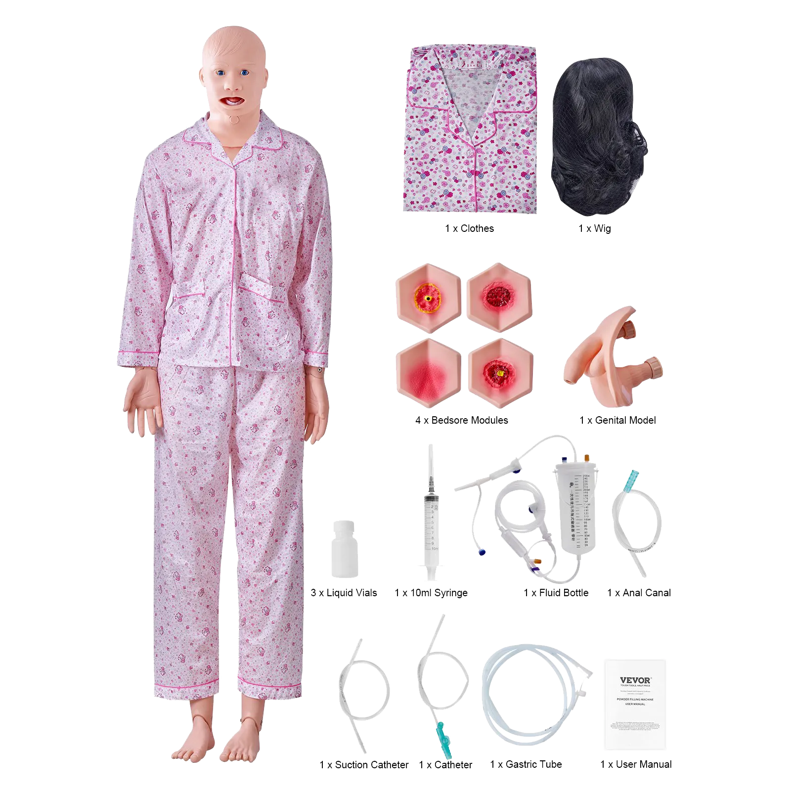 Vevor Training Manikin Life-Size PVC Male/Female Anatomical Model for Comprehensive Nursing Practice New