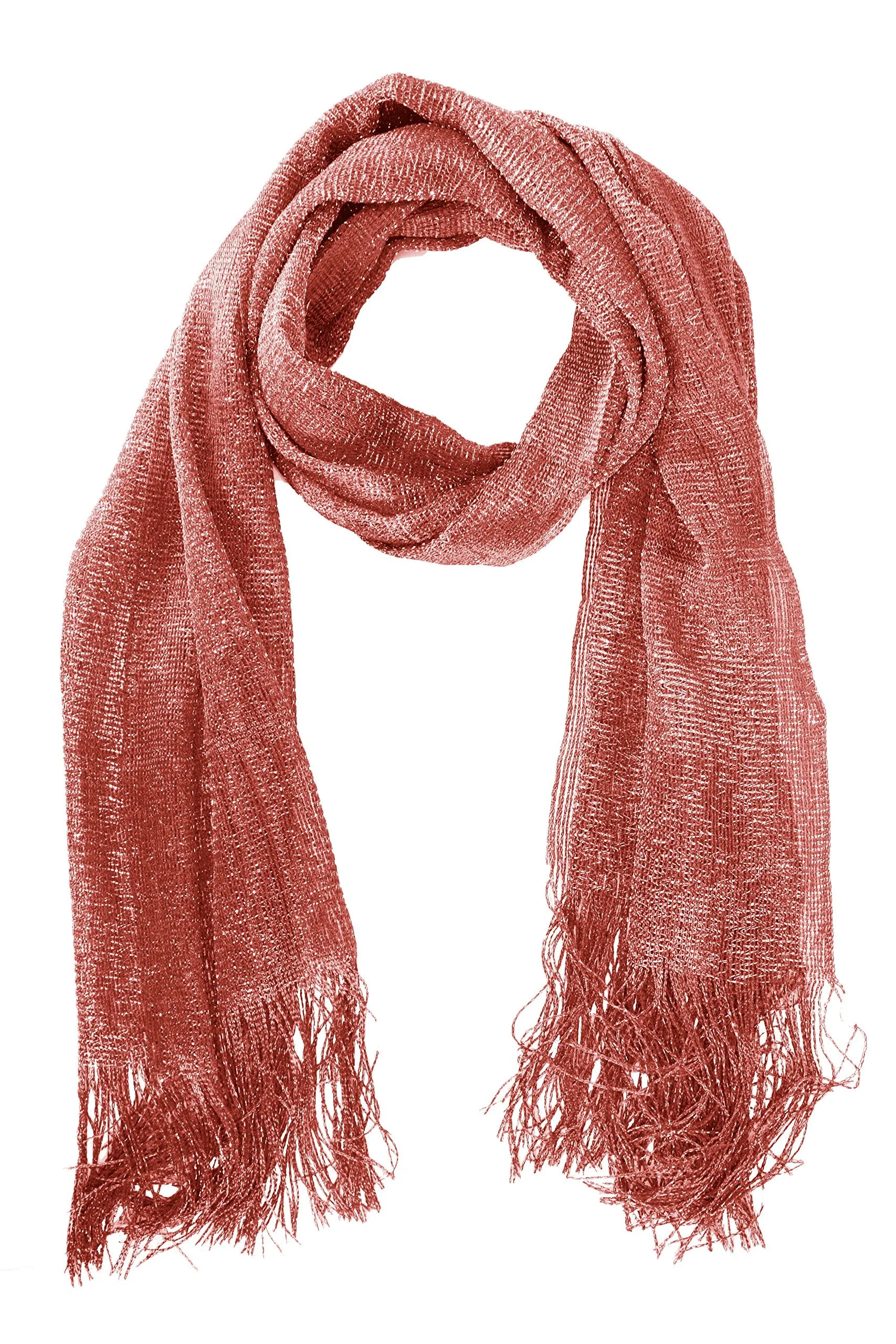 Women Sheer Metallic Shimmer Mesh Glitter Sparkle Scarf Shawl Wrap