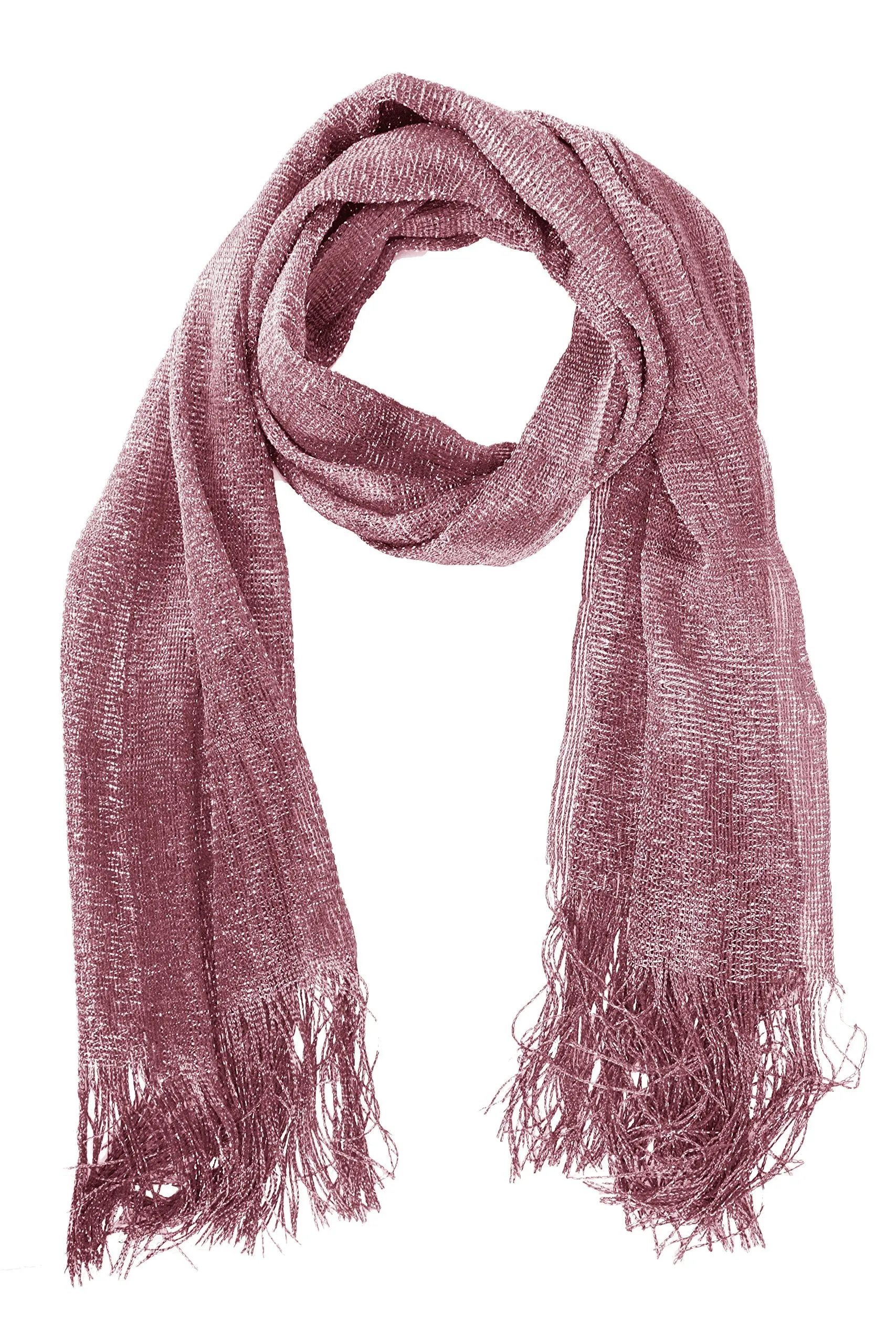 Women Sheer Metallic Shimmer Mesh Glitter Sparkle Scarf Shawl Wrap